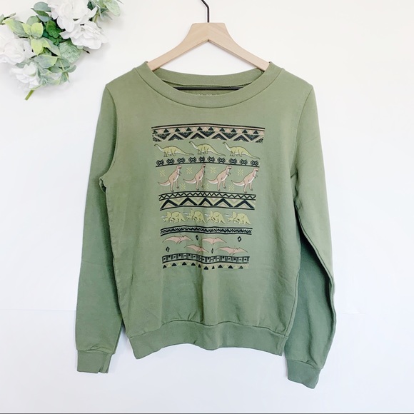 Modcloth Quirky Combo Dinosaur Sweatshirt - Picture 2 of 9